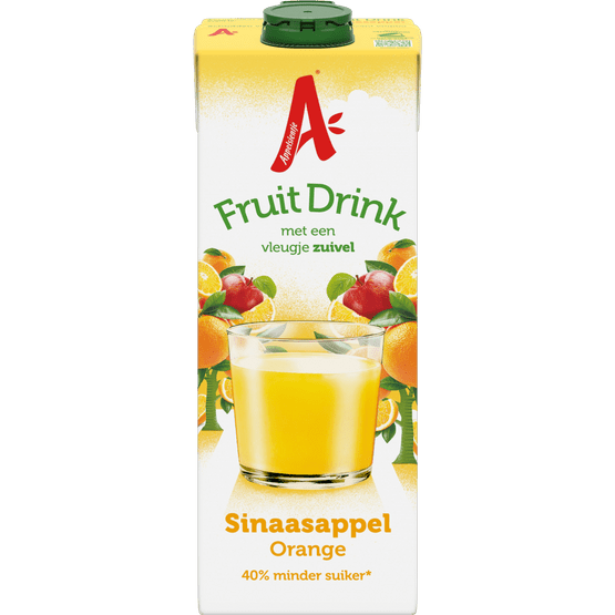 Foto van Appelsientje Sinaasappel drink op witte achtergrond