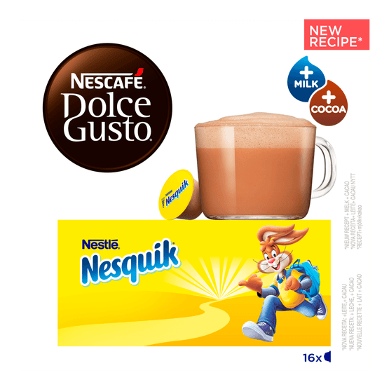 Foto van Nescafé Dolce gusto nesquick op witte achtergrond