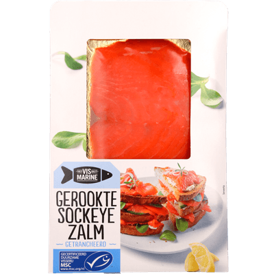 Vis Marine Sockeye zalm gerookt