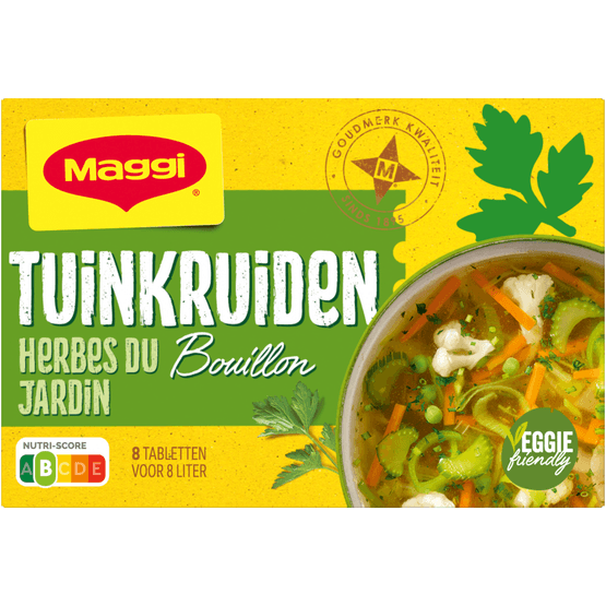 Foto van Maggi Bouillon tuinkruiden op witte achtergrond