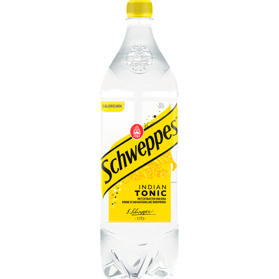 Foto van Schweppes Indian tonic op witte achtergrond