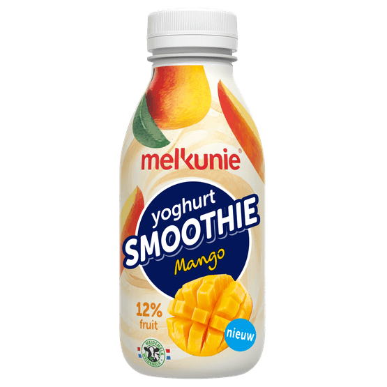 Foto van Melkunie Yoghurt smoothie mango op witte achtergrond