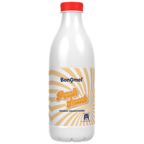 Foto van Bonomel Yoghurtdrink perzik op witte achtergrond
