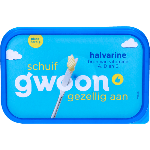 Foto van G'woon Halvarine op witte achtergrond