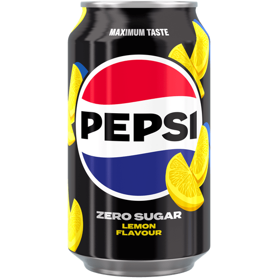 Foto van Pepsi Zero lemon op witte achtergrond