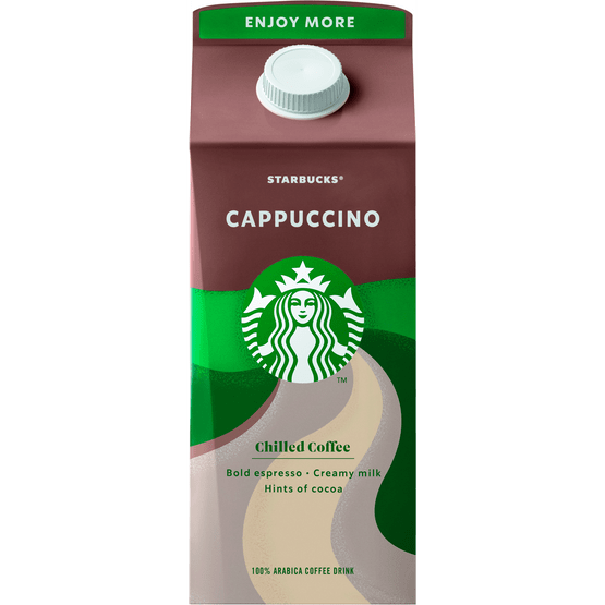 Foto van Starbucks Chilled coffee cappuccino op witte achtergrond