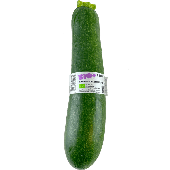 Foto van Bio+ Biologische courgette op witte achtergrond