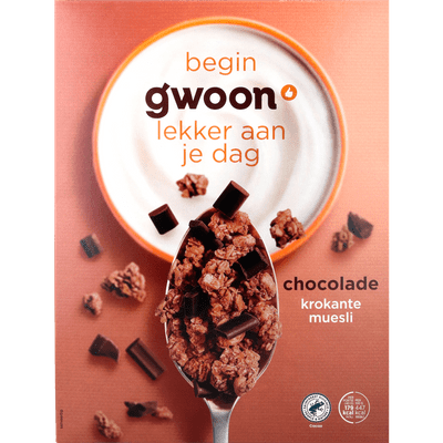 G'woon Krokante muesli chocolade