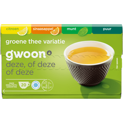 G'woon Groene thee mix fruit kop 20 zakjes
