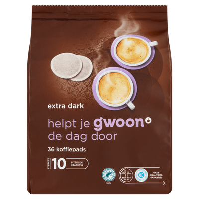 G'woon Koffiepads extra dark roast