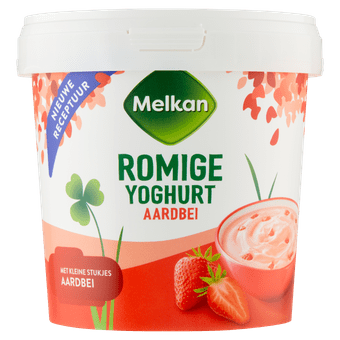 Melkan Roomyoghurt aardbei