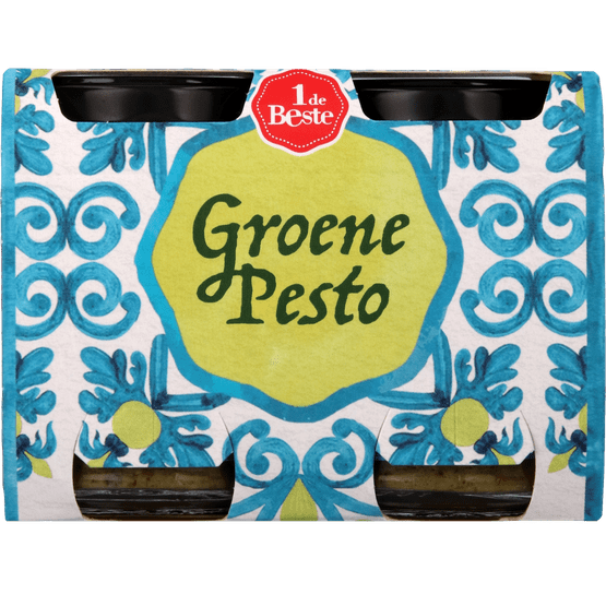 Foto van 1 de Beste Pesto groen 2x 90 gram op witte achtergrond
