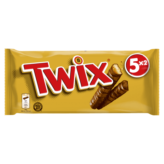 Foto van Twix Reep 5 stuks op witte achtergrond