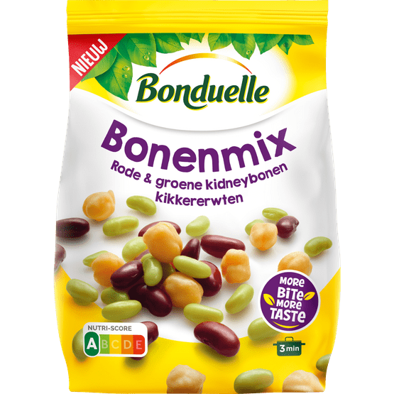 Foto van Bonduelle Bonenmix op witte achtergrond