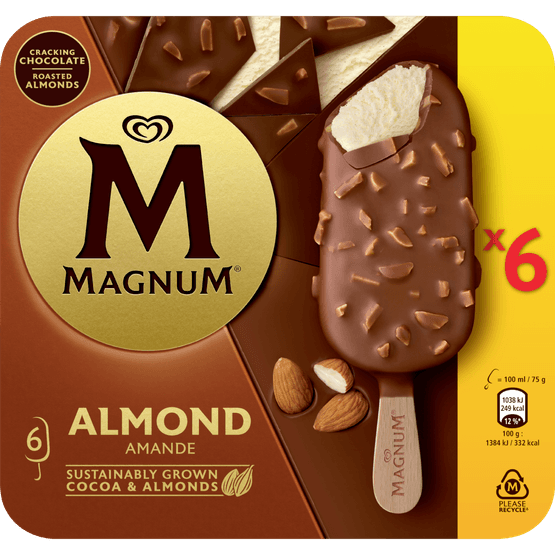 Foto van Ola Magnum almond op witte achtergrond