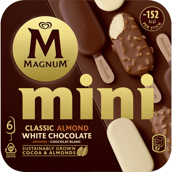 Foto van Ola Magnum mini classic almond white op witte achtergrond