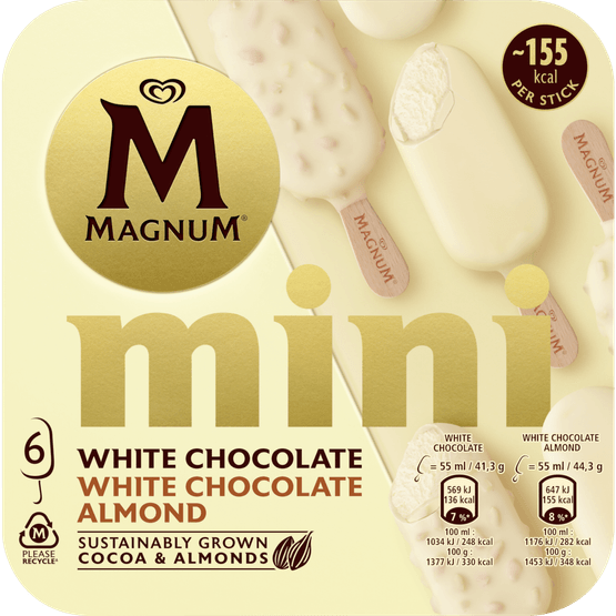 Foto van Ola Magnum mini white & white almond op witte achtergrond