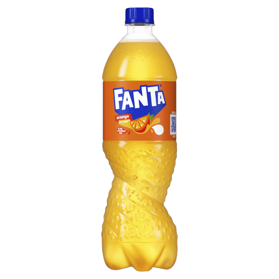 Foto van Fanta Orange op witte achtergrond