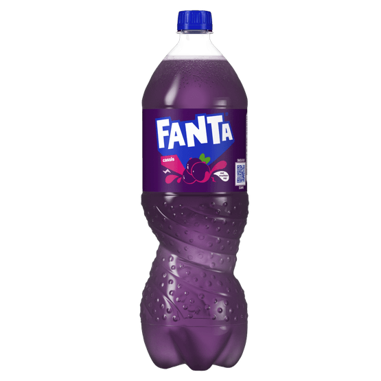 Foto van Fanta Cassis op witte achtergrond