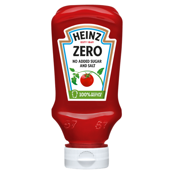 Foto van Heinz Tomatenketchup zero op witte achtergrond
