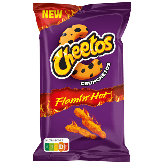 Foto van Cheetos Crunchetos flamin hot op witte achtergrond