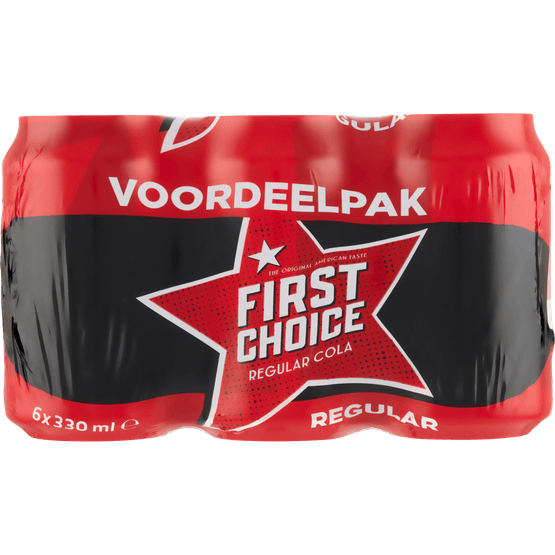 Foto van First Choice Cola Cola 6x33 cl op witte achtergrond