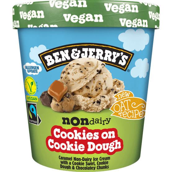 Foto van Ben & Jerry's Cookies on cookie non dairy op witte achtergrond