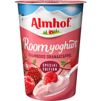 Almhof Roomyoghurt framboos granaatappel