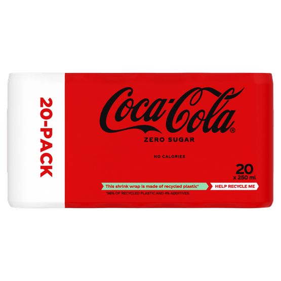 Foto van Coca-Cola Zero 20x25 cl op witte achtergrond