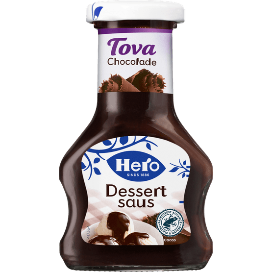 Foto van Hero Tova dessertsaus chocolade op witte achtergrond