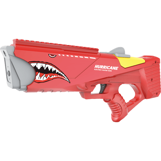 Foto van Waterblast electrisch waterpistool hurricane rood op witte achtergrond