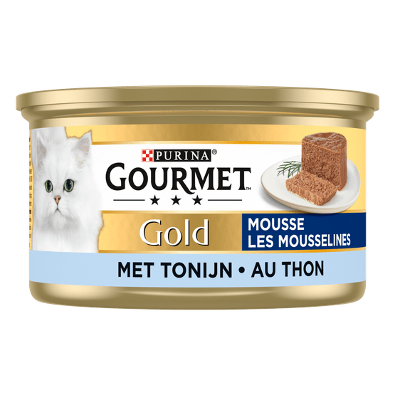 Foto van Gourmet Gold mousse met tonijn op witte achtergrond