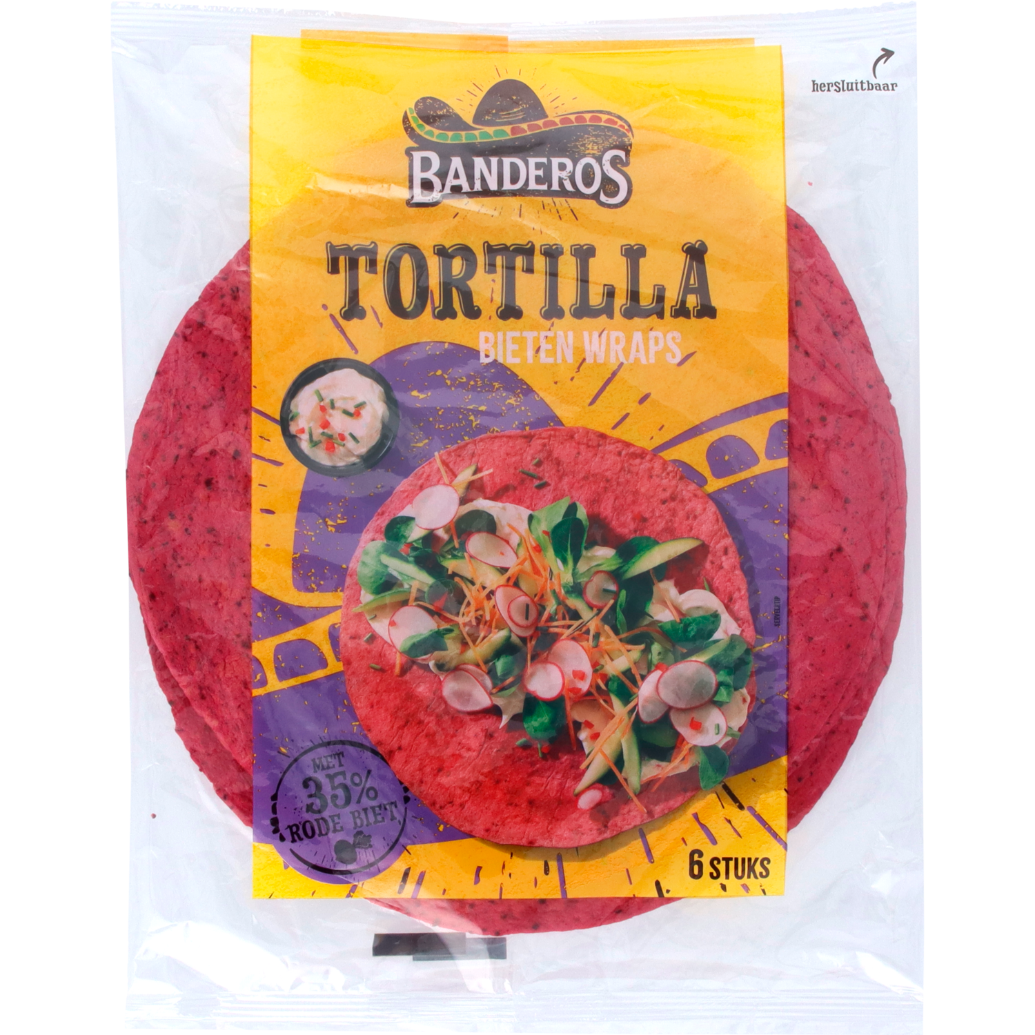 Afbeelding van Banderos Rode bieten wraps 6 stuks