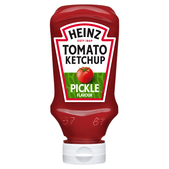 Foto van Heinz Tomatenketchup augurk op witte achtergrond
