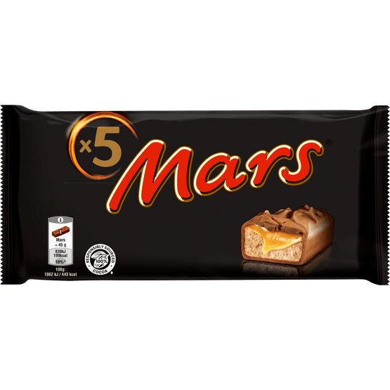 Foto van Mars Reep 5 st. op witte achtergrond