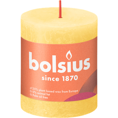 Bolsius Kaars rustiek sunny yellow 80/86