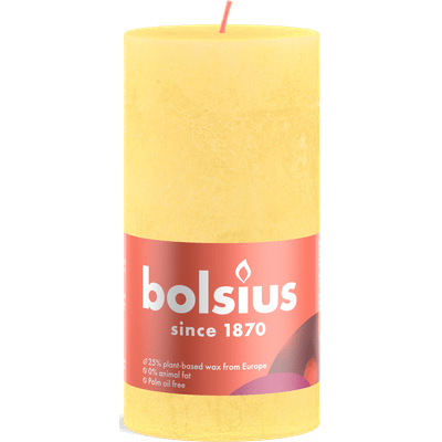 Bolsius Kaars rustiek sunny yellow 130/68
