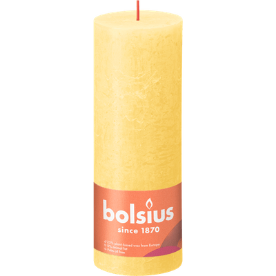 Bolsius Kaars rustiek sunny yellow 190/68