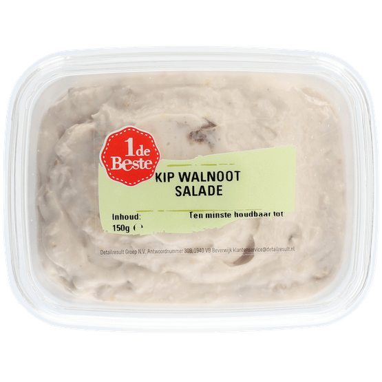 Foto van 1 de Beste Salade kip walnoot op witte achtergrond