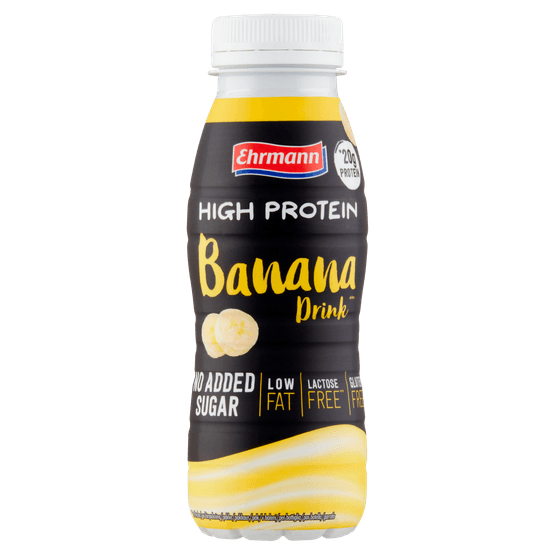 Foto van Ehrmann High protein shot banaan op witte achtergrond