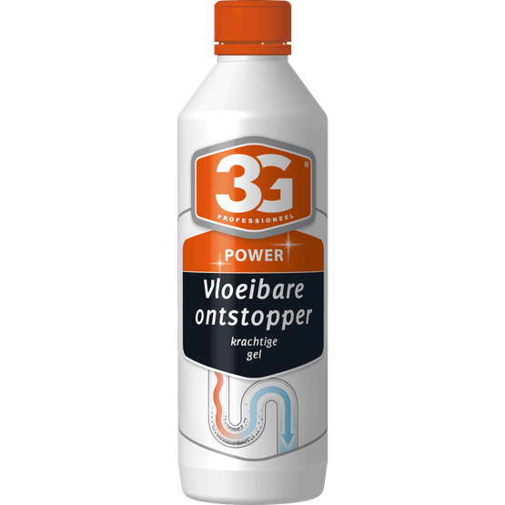 Foto van 3G Professioneel Power ontstopper vloeibaar op witte achtergrond