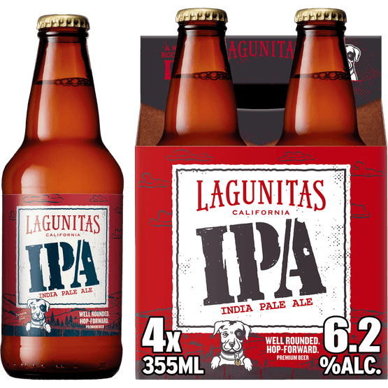 Foto van Lagunitas Ipa op witte achtergrond