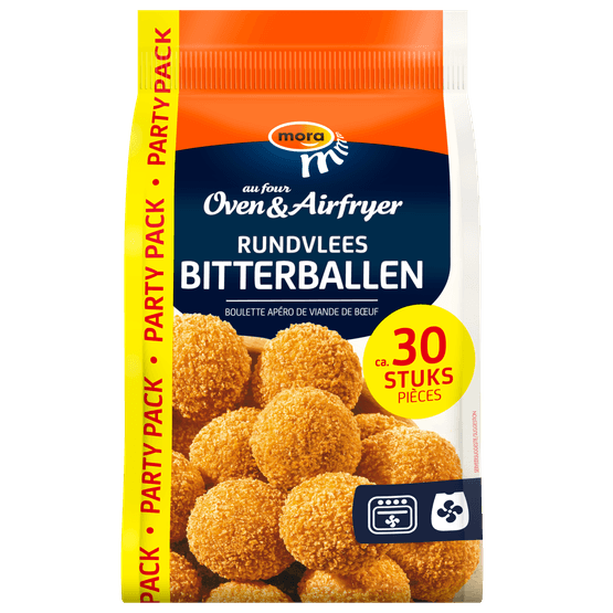 Foto van Mora Oven&airfryer rundvlees bitterballen 30 st. op witte achtergrond