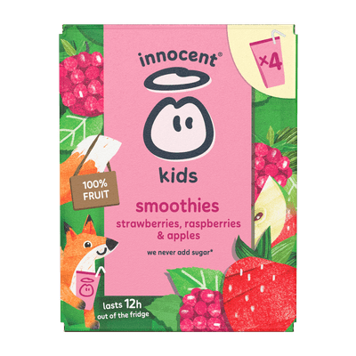 Innocent Kids smoothie aardbei framboos appel 4 stuks