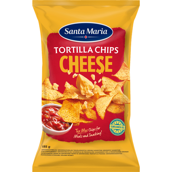 Foto van Santa Maria Tortilla chips cheese op witte achtergrond