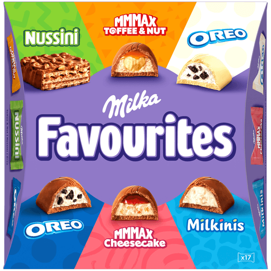 Foto van Milka Favourites op witte achtergrond