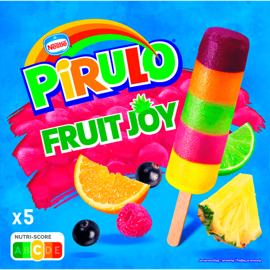 Foto van Nestlé Waterijs pirulo fruit joy 5 st. op witte achtergrond