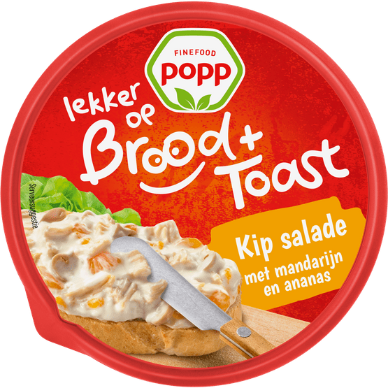 Foto van Popp Brood & toast kip salade op witte achtergrond