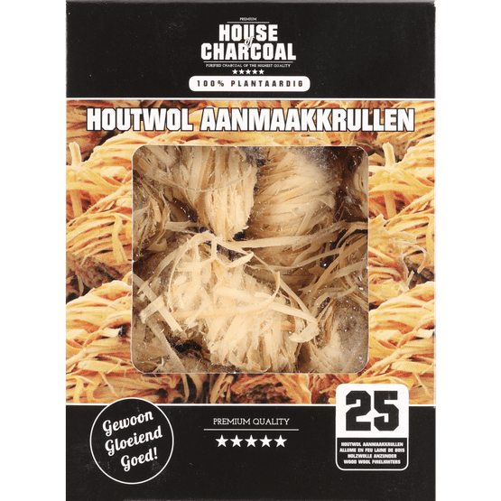 Foto van House of Charcoal Houtwol op witte achtergrond