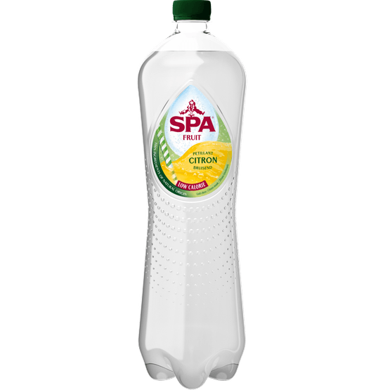 Foto van Spa Fruit sparkling citron op witte achtergrond